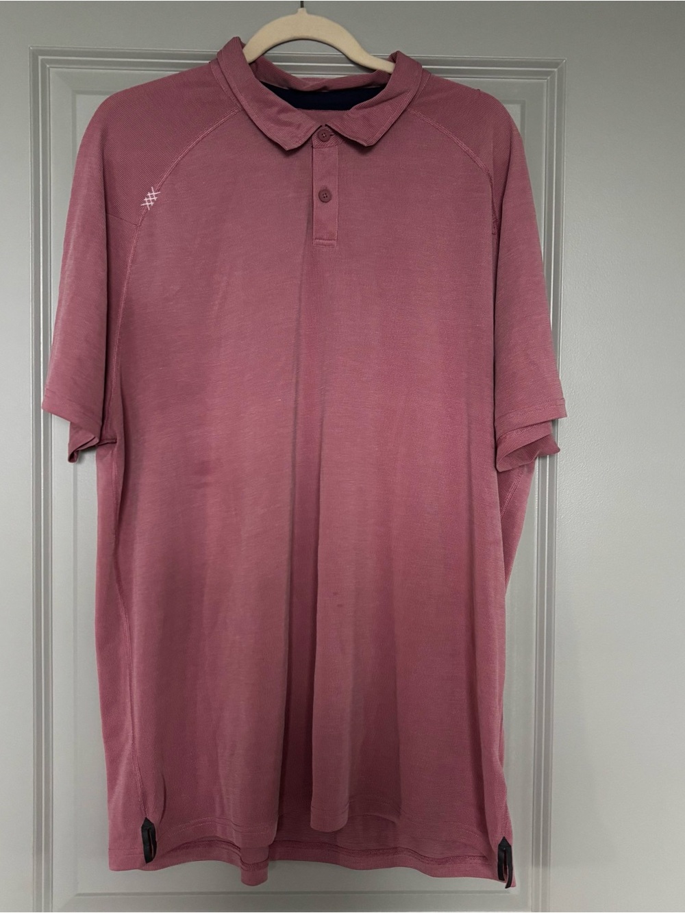 Rhone Delta Pique Performance Polo Men’s XXL Heathered Mauve Pink Golf Shirt